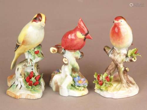 3 Vogelfiguren - Royal Adderley, England, Porzella…
