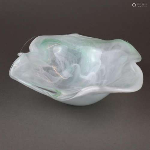 Glasschale - Murano, gemuldete Schale mit geschwei…