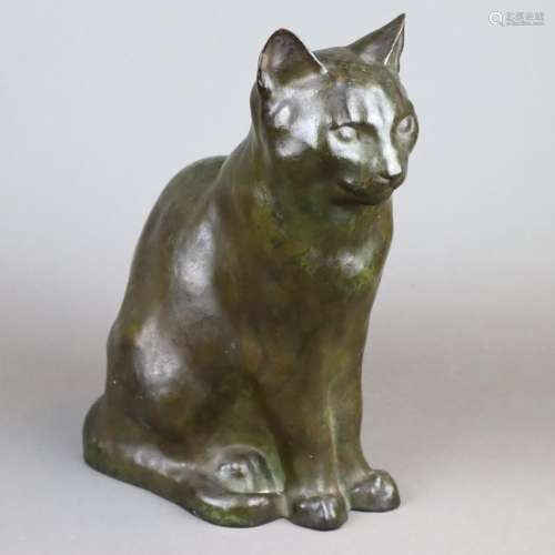 Cauer, Ed. (geb. 1905 - ?) - Sitzende Katze, Bronz…
