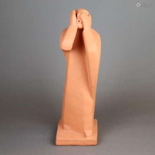 Terrakotta-Skulptur - Schreiende Figur, auf rechte…