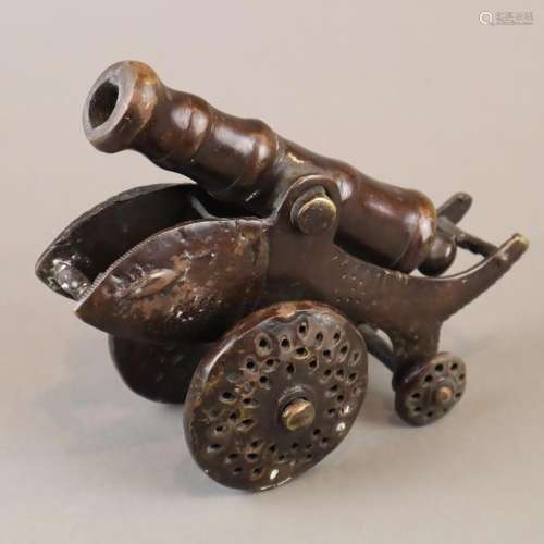 Kleine Kanone - Bronze-Modell, bewegliches Rohr au…