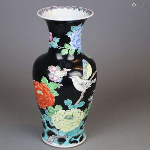 Baluster vase - China 20th century, lush painting …