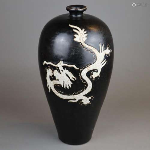 Meiping-Vase - China, Cizhou-Typus, Steinzeug mit …