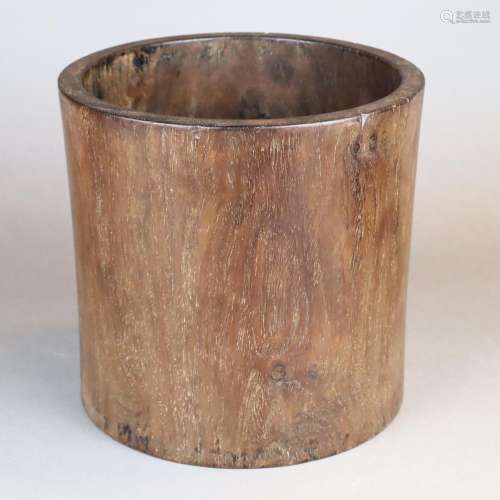 Large Wooden Brush Pot - China, Qing dynasty, so c…