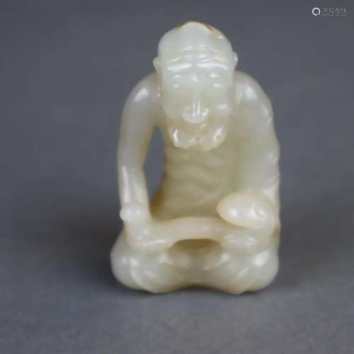 A jade figure of Lohan, Qing dynasty, size high 4 …