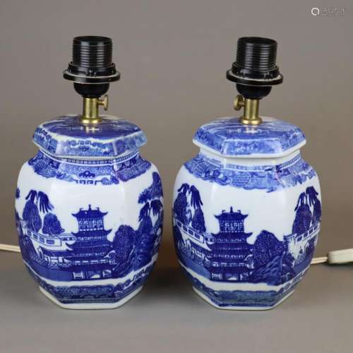 Paar Lampenfüße - China, 20.Jh., Porzellan, jeweil…