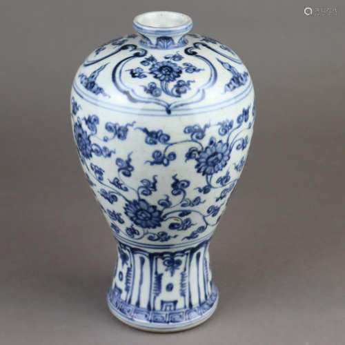Meipingvase - China, Porzellan mit floralem Dekor …