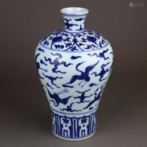 A Blue and White Meiping Vase - China, Ming dynast…