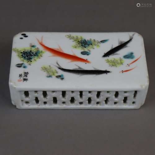 Porcelain-Paperweight - China, rectangular form, l…