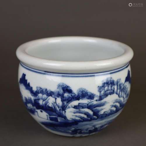 Kleiner Cachepot - China, Porzellan mit Shan-Shui-…