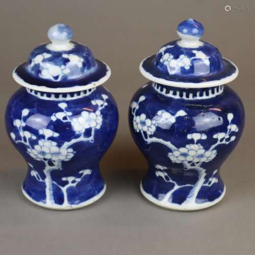 Paar Deckelvasen mit Prunus-Dekor – China, ausgehe…