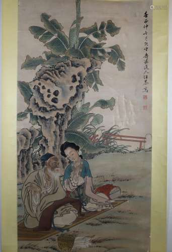 Chinesisches Rollbild - Wang Gong, Tusche und leic…