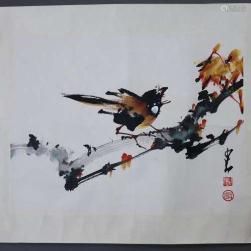 Zhao Shaoang, Vogel, colour ink on paper, 29 x 37 …