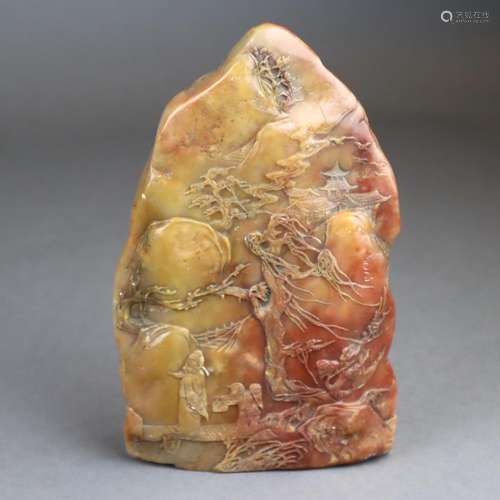 A fine piece of Shoushan stone carving - China, Qi…