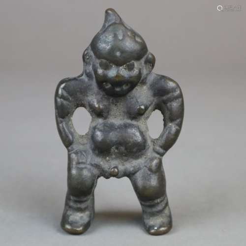 Schutzgottheit (?)- Bronze, männliche Figur in Sta…