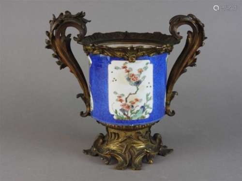 An ormolu mounted Chinese porcelain jar