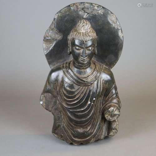 Buddha bust - India, stone sculpture in the Gandha…