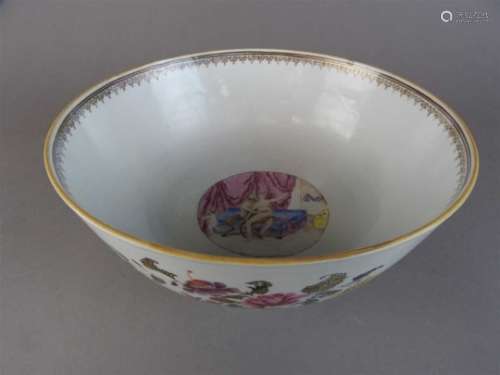A Chinese famille rose bowl with mythology subject scene, Qianlong (1736-95)