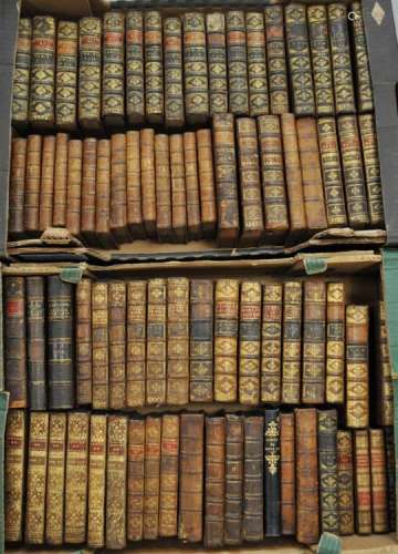 BINDINGS, Mainly 18th century in French, including odd vols and incomplete sets (2 boxes)