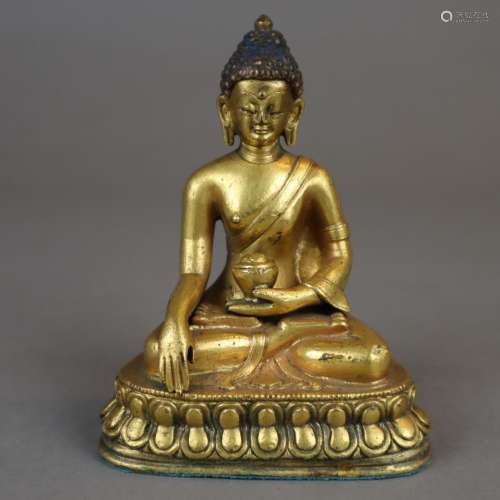 Buddha Shakyamuni - Tibet, Kupferlegierung vergold…