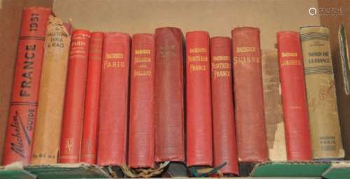 BAEDEKER, Karl, Northern France, 5th edition 1909. 2 copies. With other travel guides (12) (box)