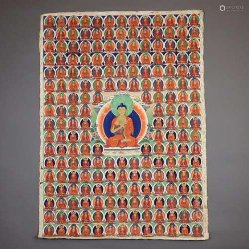 A Tibetan Thangka of Buddha Shakyamuni - 18/19th c…