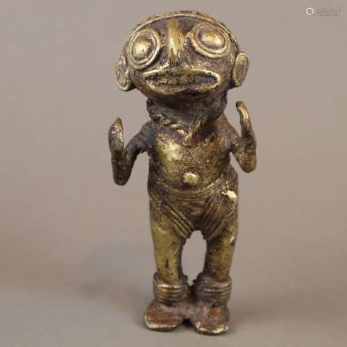 Fetischfigur - Benin, Bronze, goldene Patina, klei…