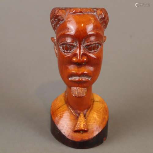 Kleine Königsbüste - wohl Benin, um 1930, Elfenbei…