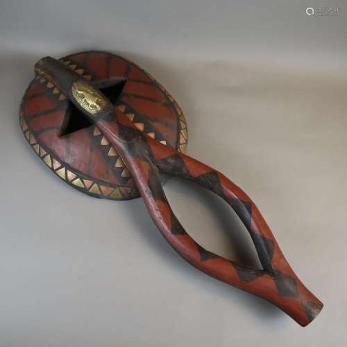 Zeremonialmaske - Mali, Holz geschnitzt, farbig ge…