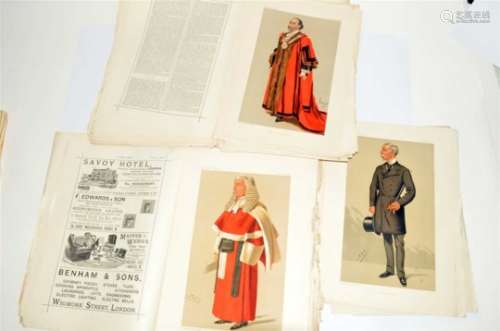 VANITY FAIR PRINTS. A quantity from 1884-91, loose, with text pages (box)