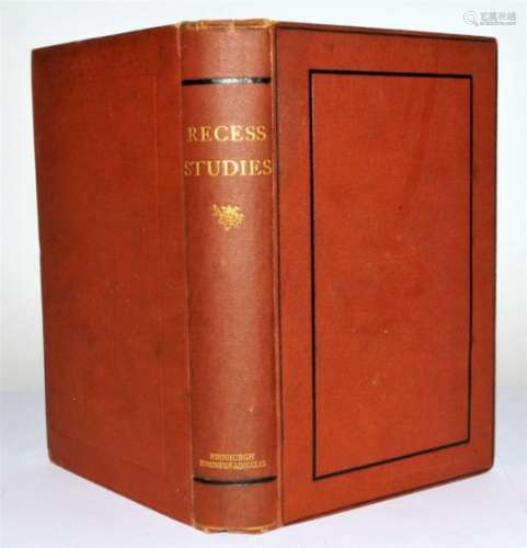 GRANT, Sir Alexander, Recess Studies, 1st edition, Edinburgh 1870. Original cloth gilt, library