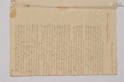 MANUSCRIPT. Copybook of letters sent by James King, agent for victualling His Majesty's Squadron