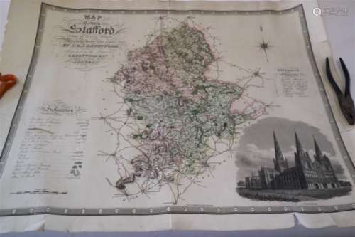 LARGE MAPS OF STAFFORDSHIRE by Cary, 1806; C Smith, 2nd edition corrected to 1808; and C&J Greenwood