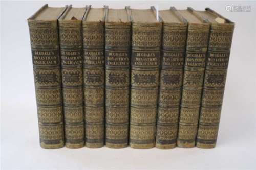 DUGDALE, Sir William, Monasticon Anglicanum. Folio, 1817-30, 6 vols in 8. Contemporary green morocco