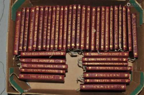 SHAKESPEARE, William, Works. The Temple Shakespeare, 39 vols, 12mo, J.M. Dent 1895-96. Limp maroon