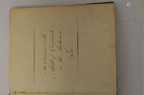 MANUSCRIPT. An Excursion to the West of England in the Autumn of 1830. Small 4to, circa 180 pages