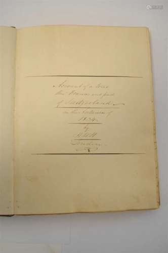 MANUSCRIPT. Account of a Tour Thro' France and Part of Switzerland in the Autumn of 1834. Folio,