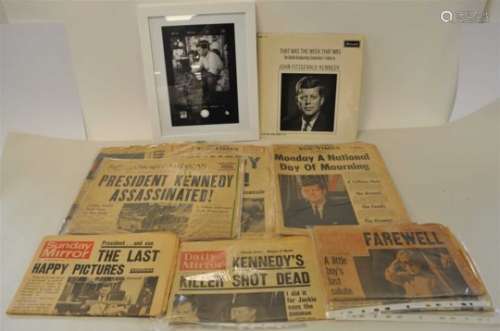KENNEDY ASSASSINATION. A quantity of newspaper and magazine articles including Chicago American,