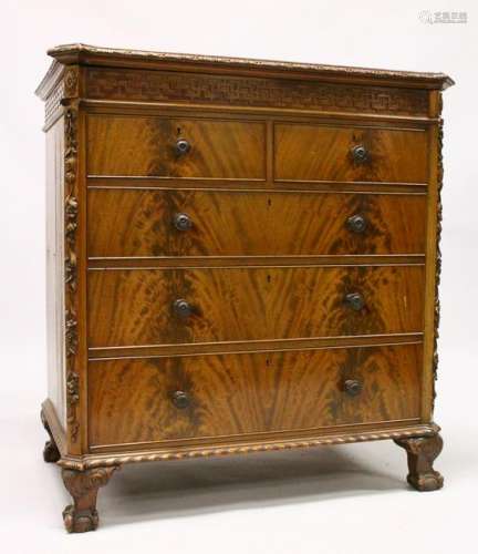 A GOOD MID 20TH CENTURY MAHOGANY CHEST OF DRAWERS, by