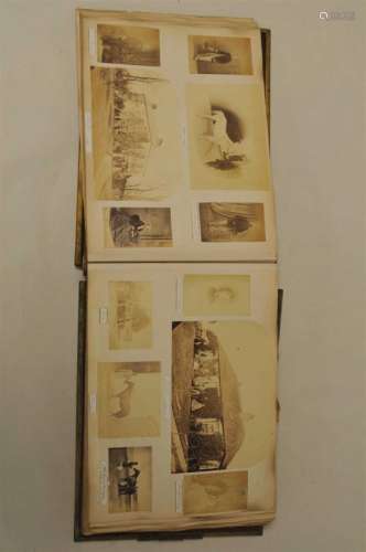 PHOTOGRAPH ALBUM, circa 1880. With many Irish views and a few abroad. With over 200 CDV or CDV
