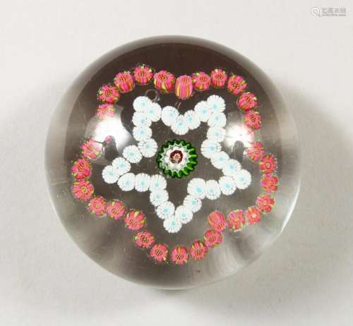 A CLICHY PAPERWEIGHT, with star shape Millefiori