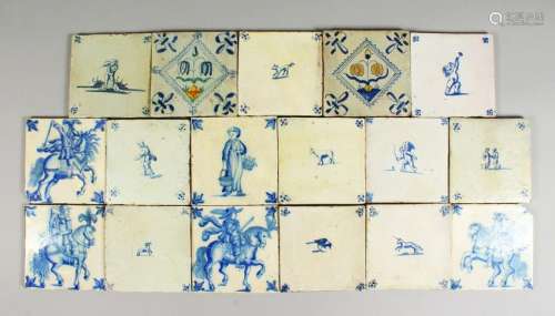 A GROUP OF SEVENTEEN 19TH CENTURY DELFT BLUE AND WHITE