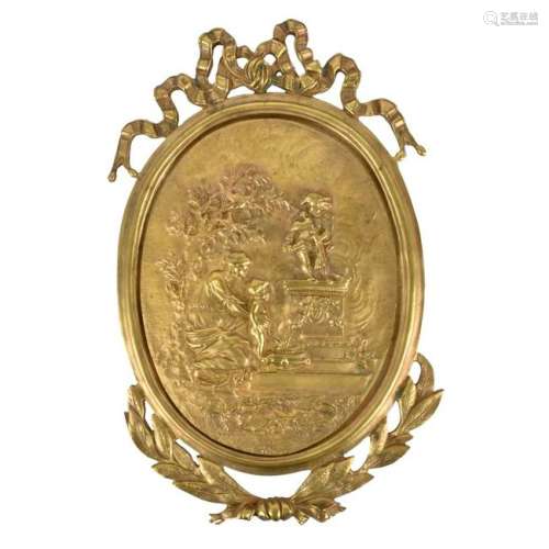 French Gilt Bronze Plaque