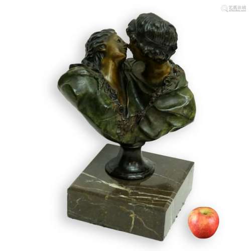 After Houdon (1741-1828) Bronze Sculpture Le Baise