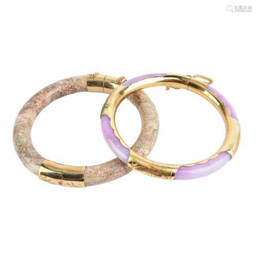 Two Chinese Hardstone Bangles