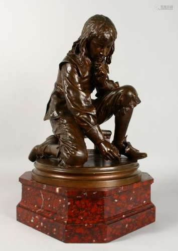 AFTER A. MOREAU VAUTHIER  A GOOD BRONZE OF A SEATED