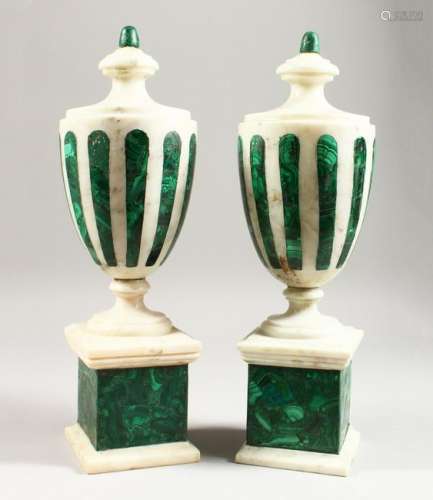 A GOOD PAIR OF LATE 19TH CENTURY WHITE MARBLE AND