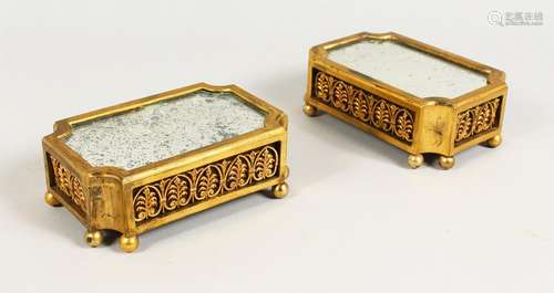 A GOOD PAIR OF 19TH CENTURY FRENCH ORMOLU STANDS,