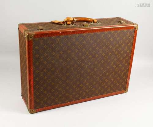 LOUIS VUITTON, a good suitcase, with monogrammed