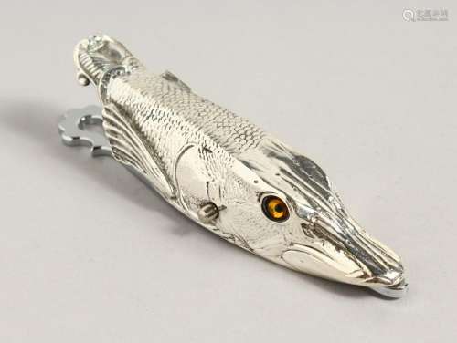 A PLATED TROUT PAPER CLIP.